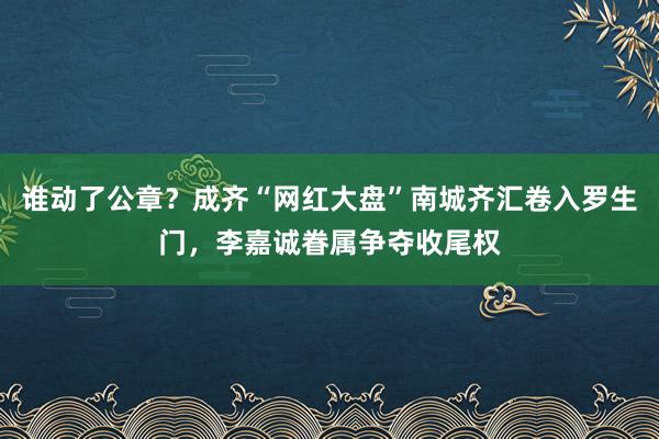 谁动了公章？成齐“网红大盘”南城齐汇卷入罗生门，李嘉诚眷属争夺收尾权