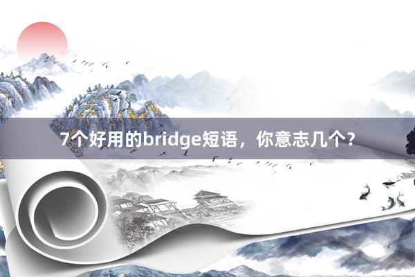 7个好用的bridge短语，你意志几个？