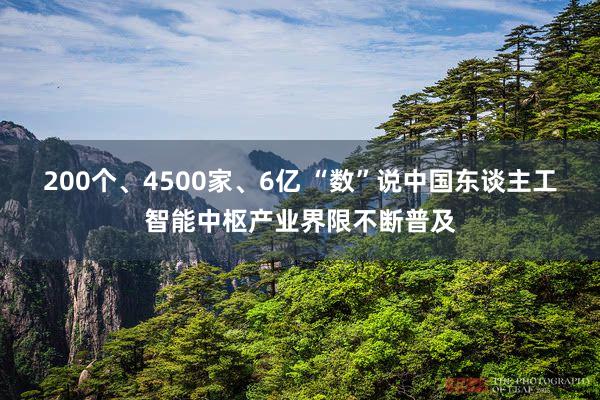200个、4500家、6亿 “数”说中国东谈主工智能中枢产业界限不断普及