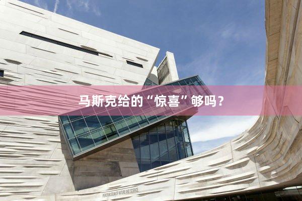 马斯克给的“惊喜”够吗？