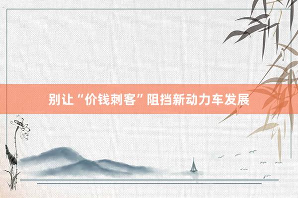 别让“价钱刺客”阻挡新动力车发展