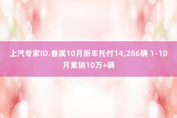 上汽专家ID.眷属10月新车托付14,286辆 1-10月累销10万+辆