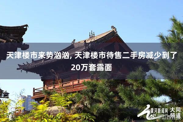 天津楼市来势汹汹, 天津楼市待售二手房减少到了20万套露面