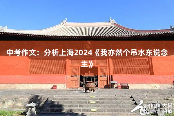 中考作文：分析上海2024《我亦然个吊水东说念主》