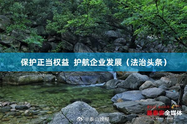 保护正当权益  护航企业发展（法治头条）