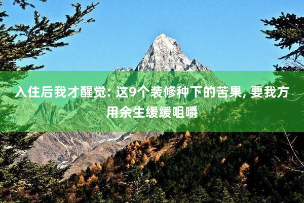 入住后我才醒觉: 这9个装修种下的苦果, 要我方用余生缓缓咀嚼