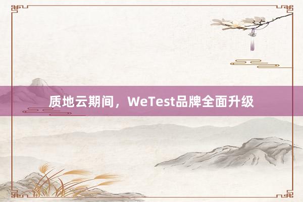质地云期间，WeTest品牌全面升级