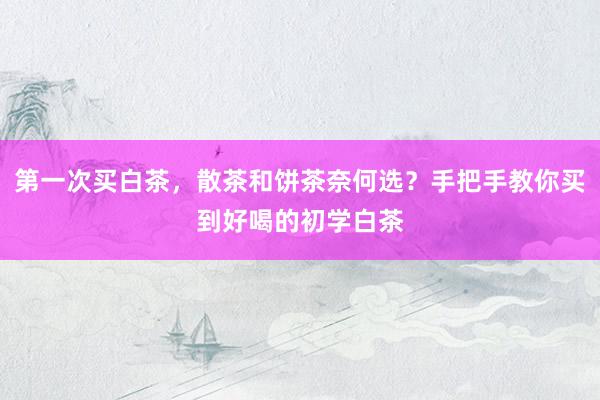 第一次买白茶，散茶和饼茶奈何选？手把手教你买到好喝的初学白茶